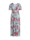 Kiyonna Women's Vienna Short-sleeve Maxi Dress In Blue