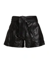 Simkhai Mari Vegan Leather Tie Waist Short In Black