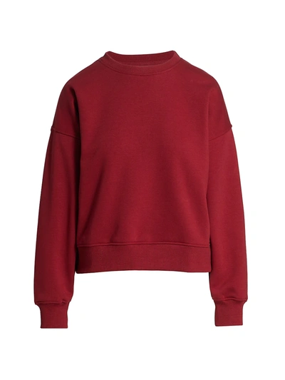 Gestuz Organic Cotton Crewneck Sweatshirt In Red Rhubarb