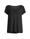 Yummie Henley Pajama Tee In Black