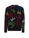 FENDI MULTICOLOR EMBROIDERY CREWNECK SWEATER,400014694090