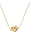 Kate Spade Womens Gold Loves Me Knot Brass Necklace