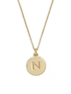 Kate Spade Gold-plated Initial Pendant Necklace In Initial N