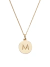 Kate Spade Gold-plated Initial Pendant Necklace In Initial M
