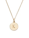 Kate Spade Gold-plated Initial Pendant Necklace In Initial K