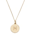 Kate Spade Gold-plated Initial Pendant Necklace In Initial H