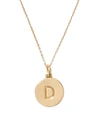 Kate Spade Gold-plated Initial Pendant Necklace In Initial D