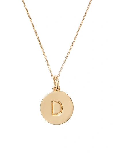 Kate Spade Gold-plated Initial Pendant Necklace In Initial D