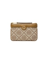 Tory Burch T Monogram Jacquard Card Case In Hazelnut