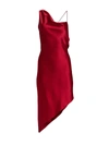 Alice And Olivia Landon Drapey Asymmetric Slip Dress In Deep Ruby