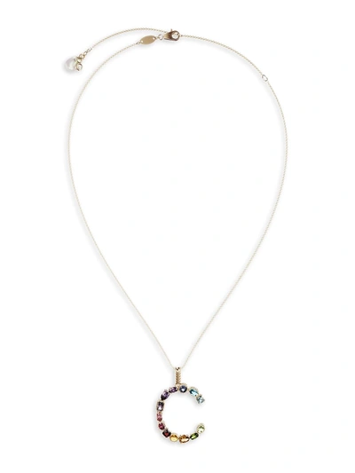Dolce & Gabbana Women's Rainbow Alphabet 18k Gold & Gemstone Initial C Pendant Necklace In Yellow Gold