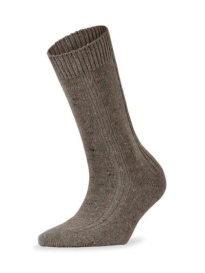 Falke Precise Craft Knit Boot Socks In Port Melange