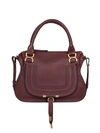 Chloé Medium Marcie Calfskin Leather Satchel In Burgundy