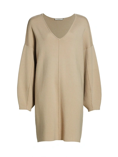 Gestuz Seamed Oversized Knit Mini Dress In Pure Cashmere