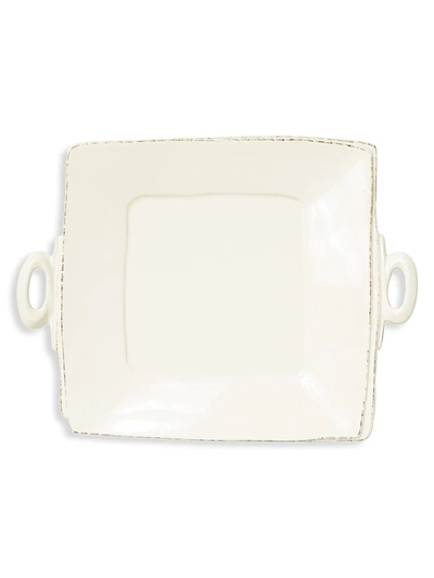 Vietri Lastra Linen Handled Square Platter
