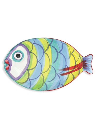 Vietri Pesci Colorati Figural Fish Platter In Blue
