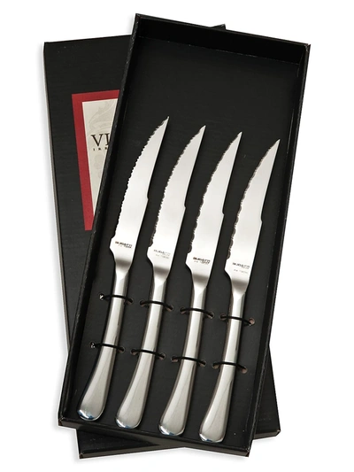 Vietri Settimocielo 4-piece Steak Knife Set In Silver