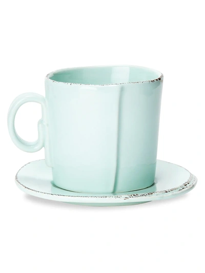 Vietri Lastra Aqua Espresso Cup & Saucer Set