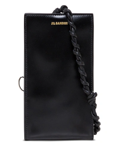 Jil Sander Tangle Black Leather Crossbody Bag For Smartphone