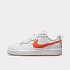 Nike Court Borough Low 2 Little Kids' Shoes In White/orange/summit White/sail