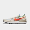 Nike Waffle One Ice Grey Suede Sneaker In Coconut Milk/bright Crimson/hyper Royal/light Lemon Twist