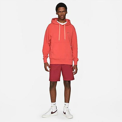 Nike Men's Sportswear Classic Fleece Pullover Hoodie In Lobster/lobster