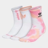 Adidas Originals Adidas Women's Originals Colorwash Quarter Socks (3-pack) In White/pink/peach