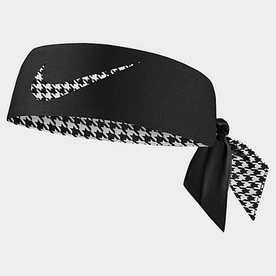 Nike Dri-fit Reversible Head Tie 4.0 In Black/white-black Herringbone