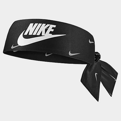 Nike Dri-fit Allover Print Swoosh Head Tie 4.0 In Black/white/grey