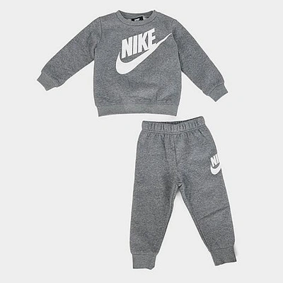 Nike Kids' Infant Futura Crewneck Sweatshirt And Joggers Set In Grey/white