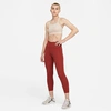 Nike Women's One Luxe Crop Training Tights In Redstone/clear