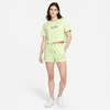 Nike Sportswear Essential Women's French Terry Shorts In Lime Ice/white