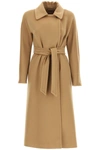 Max Mara Cielo Long Coat In Brown