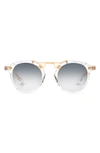 Krewe St. Louis 46mm Gradient Round Sunglasses In Crystal 24k/ Amber