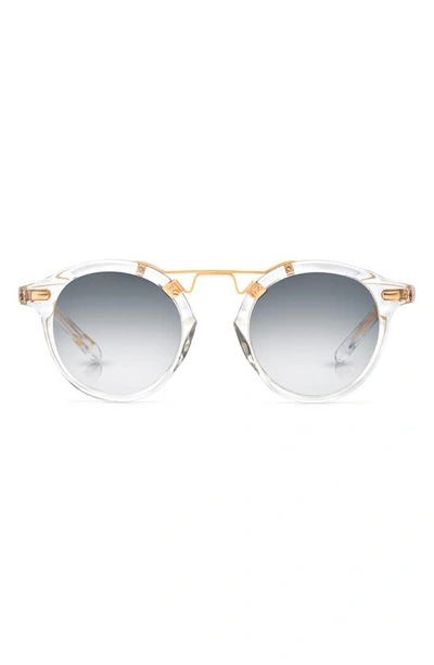 Krewe St. Louis 46mm Gradient Round Sunglasses In Crystal 24k/ Amber