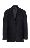 Prada Pinstriped Wool Blazer In Blue