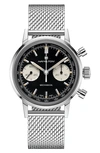 Hamilton Men's Swiss Intra-matic Chronograph H Stainless Steel Mesh Bracelet Watch 40mm In Stainless Steel