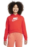 Nike Sportswear Kids' Club Fleece Hoodie In Chile Red/ Pink Foam