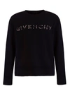 Givenchy Embellished-logo Wool Jumper In Nero