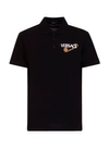 VERSACE EMBROIDERED LOGO POLO SHIRT,1001562 1A011591B000