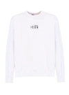 Dsquared2 Dsquared Icon Mini Logo Crewneck Sweatshirt In Bianco