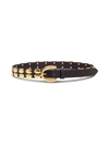 ALBERTA FERRETTI LEATHER BELT WITH GOLD-COLORED STUDS DETAIL