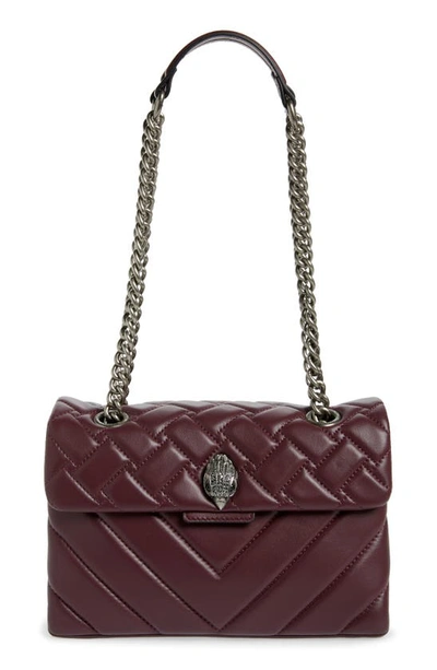 Kurt Geiger Kensington X Quilted Leather Shoulder Bag In Medium Red