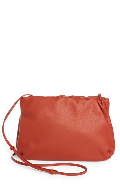 The Row Bourse Leather Clutch In Brown