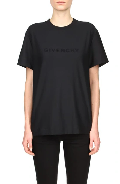 Givenchy Cotton-jersey And Terry T-shirt In Black