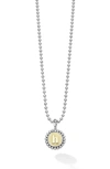 Lagos Signature Caviar Initial Pendant Necklace In H Two-tone