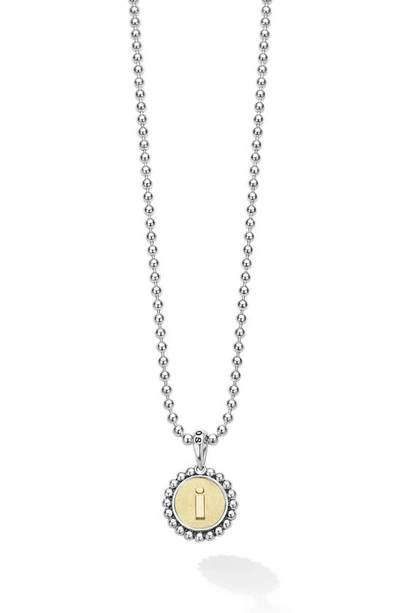 Lagos Signature Caviar Initial Pendant Necklace