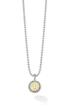 Lagos Signature Caviar Initial Pendant Necklace In T