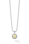 Lagos Signature Caviar Initial Pendant Necklace In V Two-tone