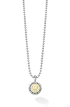 Lagos Signature Caviar Initial Pendant Necklace In W